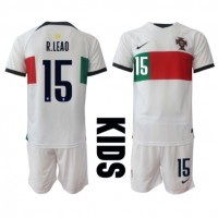 Camiseta Portugal Rafael Leao #15 Segunda Equipación Replica Mundial 2022 para niños mangas cortas (+ Pantalones cortos)